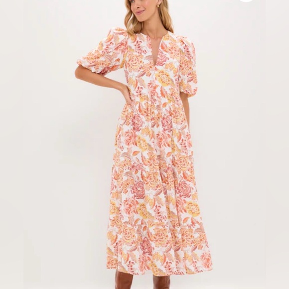 NWT Tuckernuck HYACINTH HOUSE Saffron Floral Cisco Maxi Dress size small - Picture 2 of 6